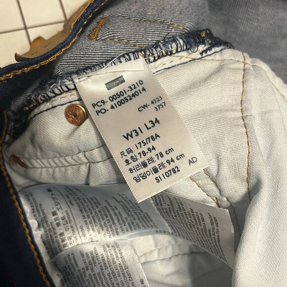 NWT Mens Levi's 501 Original Fit Button Fly Jeans 31x34 Drk Blue - Picture 5 of 5